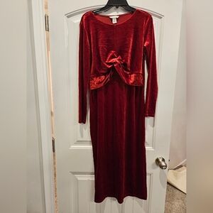 Red velvet H&M maternity dress size large nwt new with tags